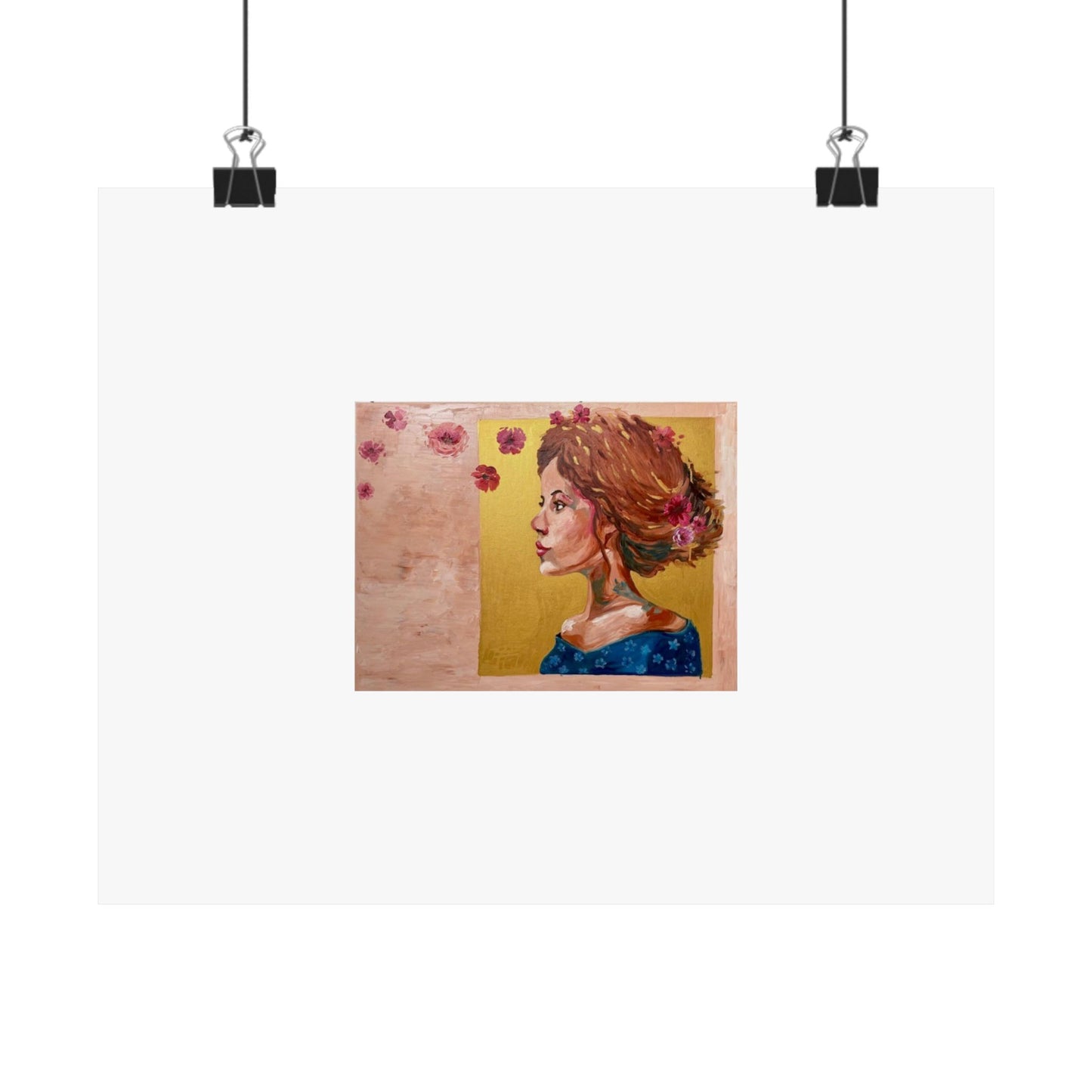 Matte Horizontal Poster — Vintage Floral Portrait Art Print