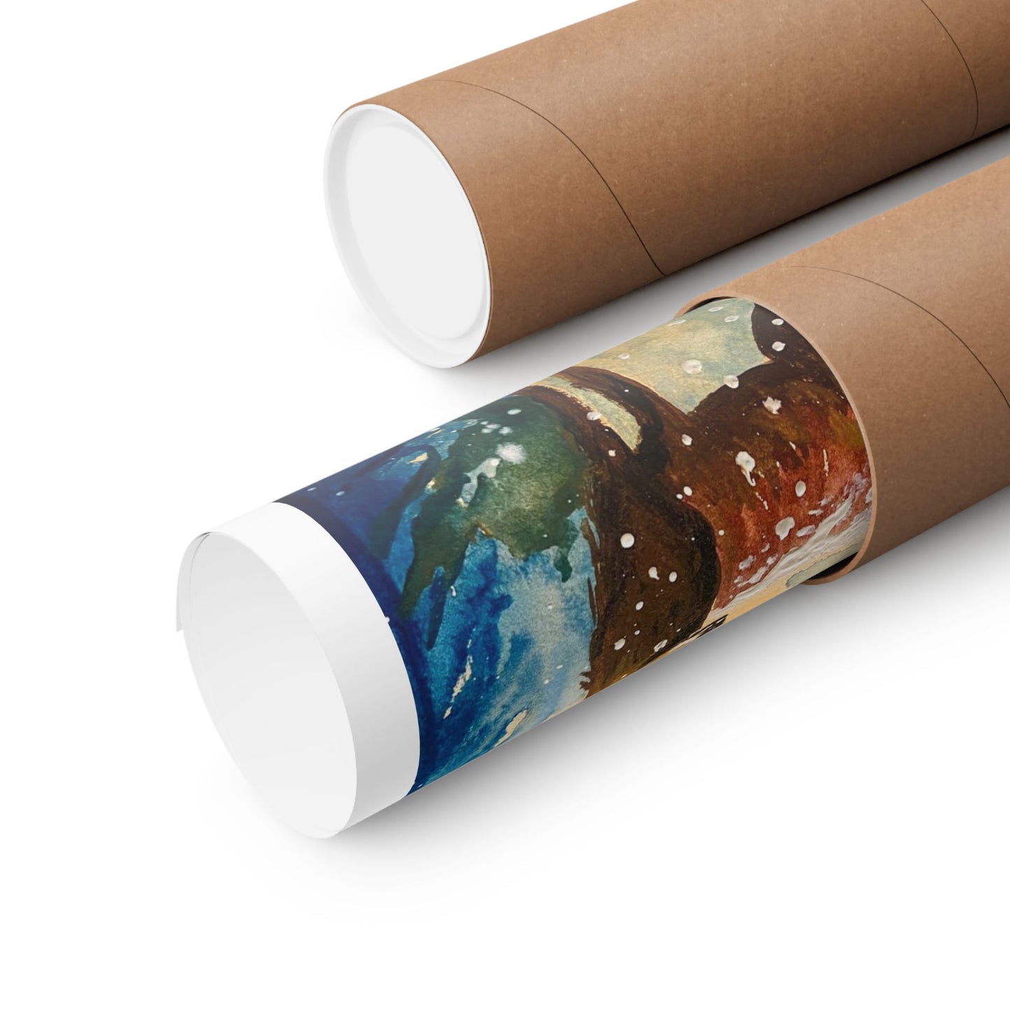 Winter Deer Poster — Matte Vertical Wildlife Art Print