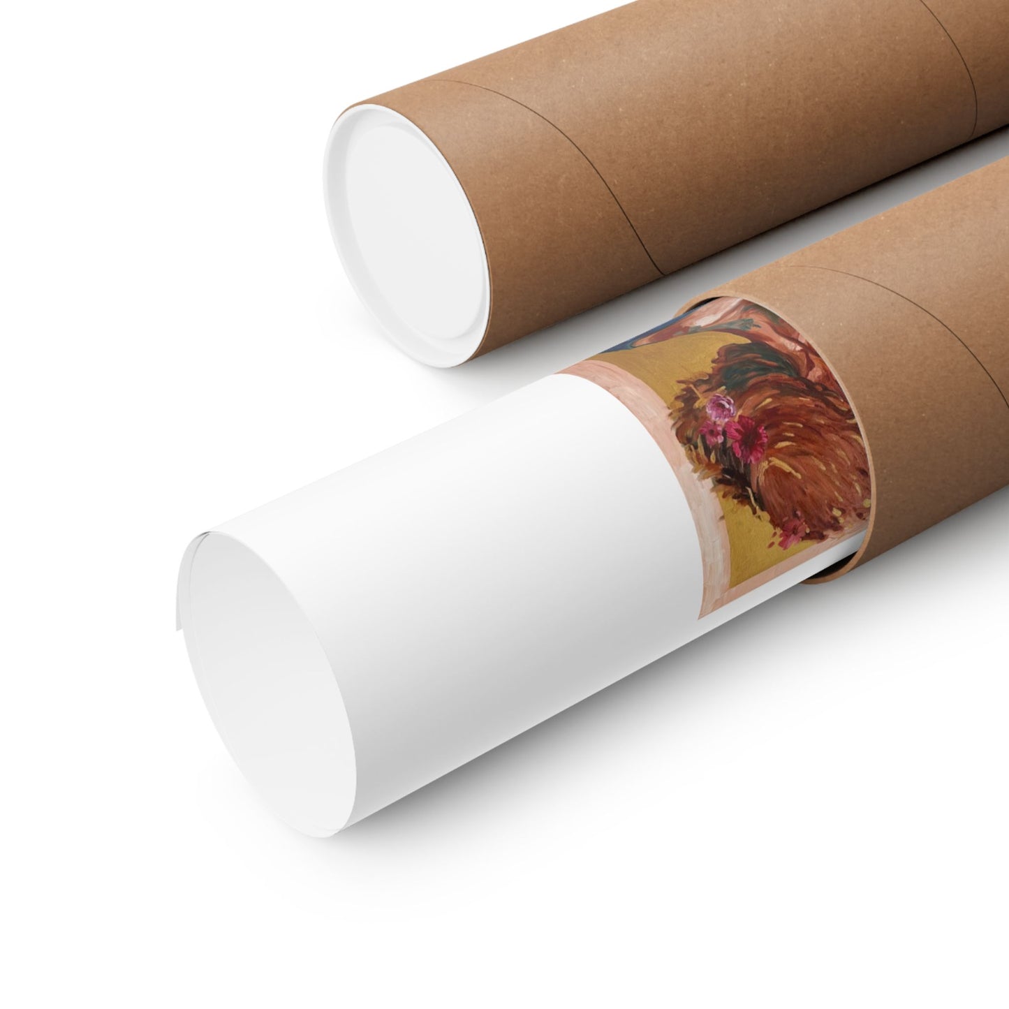 Matte Horizontal Poster — Vintage Floral Portrait Art Print